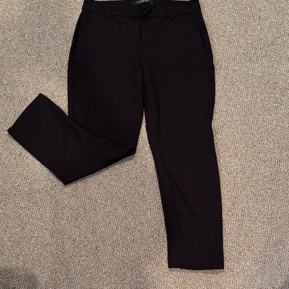 Liverpool Women's Dark Checkered Cropped Pants